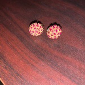 Vintage ruby and gold earrings
